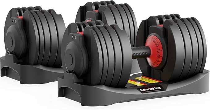 Adjustable Dumbbells 25/52.5 lbs, 9/15 in - Adjustable Weight Dumbbell Set for Full Body Exercise Training Fitness Workout in Home Gym-StrideForce Fitness