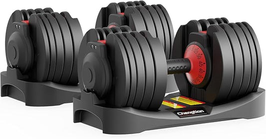 Adjustable Dumbbells 25/52.5 lbs, 9/15 in - Adjustable Weight Dumbbell Set for Full Body Exercise Training Fitness Workout in Home Gym-StrideForce Fitness