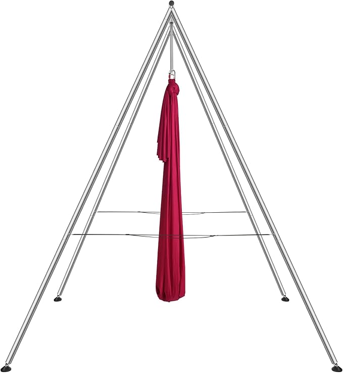 VEVOR Aerial Yoga Frame, 9.67 ft Height Swing Stand, Max 551.15 lbs Load Chrome-Plated Steel Pipe Inversion Yoga Rig for Indoor Outdoor Use-StrideForce Fitness