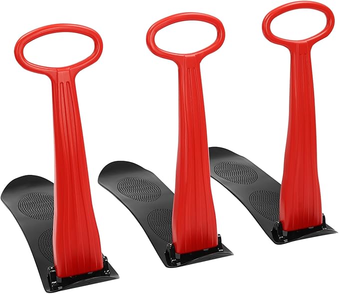 3 Pack Ski Scooter, Snow Sled, Fold-up Snow Scooter for Skiing (Black, Red)-StrideForce Fitness