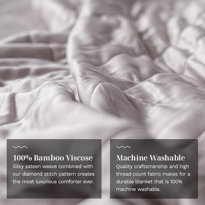 LUXOME Lightweight Blanket | 100% Rayon (Viscose) from Bamboo Fabric & Fill | King/Cal King - 98"x92" | Thermal-Regulating | Super Soft | Dove-StrideForce Fitness