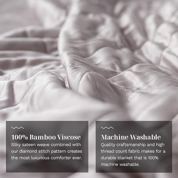 LUXOME Lightweight Blanket | 100% Rayon (Viscose) from Bamboo Fabric & Fill | Full/Queen - 86"x92" | Super Soft | Thermal-Regulating | Dove-StrideForce Fitness