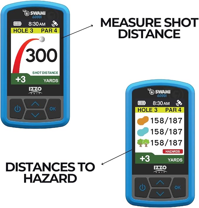 Izzo Swami 6000 Handheld Golf GPS Water-Resistant Color Display with 38,000 Course Maps & Scorekeeper-StrideForce Fitness