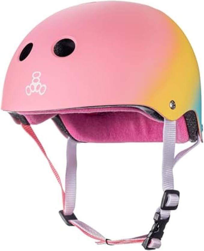 Triple Eight Certified Sweatsaver Helmet for Skateboarding, BMX, Roller Derby, Roller Skating, Inline Skating, Scooter and Bike-StrideForce Fitness