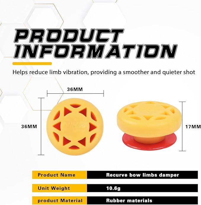 Archery Bow Stabilizer Solid Rubbe Limbs Vibration Damper for Youth Compound Bows, 2-Pack-StrideForce Fitness