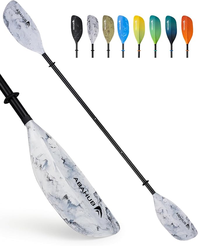 Abahub Adjustable Kayak Paddle 210-230 cm/ 230-250 cm Floating Kayaking Oars Boating Oars Canoeing Oars Black-StrideForce Fitness