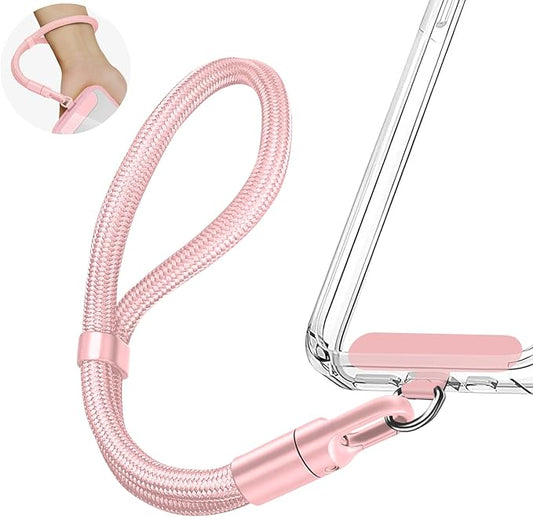 Phone Wrist Strap Lanyard, Adjustable Wristlet Strap Lanyard with Slim Patch for iPhone and Most Cell Phone – Pink-StrideForce Fitness