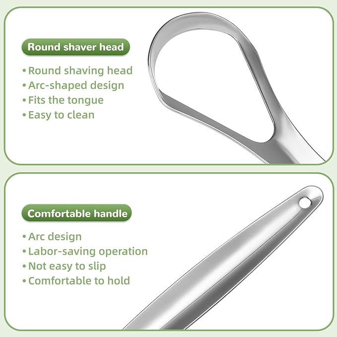 Tongue Scraper for Adults with 2 Ceramic Holder and 2 Travel Case – 2 Pack Stainless Steel Tongue Scraper for Tongue Cleaning and Reducing Bad Breath, Tongue Cleaner