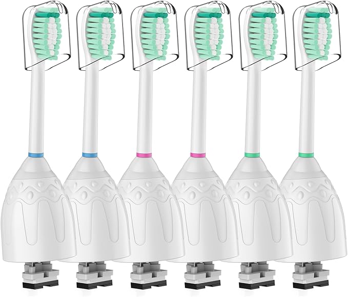 Toothbrush Heads for Philips Sonicare Replacement Brush Heads Medium Soft Dupont Bristles Electric Toothbrush Replacement Heads Fit E-Series Essence Xtreme Elite Advance and CleanCare, 6 Pack