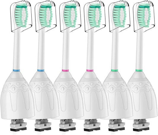 Toothbrush Heads for Philips Sonicare Replacement Brush Heads Medium Soft Dupont Bristles Electric Toothbrush Replacement Heads Fit E-Series Essence Xtreme Elite Advance and CleanCare, 6 Pack