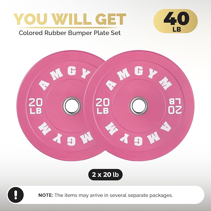 2 Inch Bumper Plates，10-500lbs，Barbell Rubber Olympic Weight Plates Set for Home Gym, Strength Training & Weight Lifting, Multiple Options Colors-StrideForce Fitness