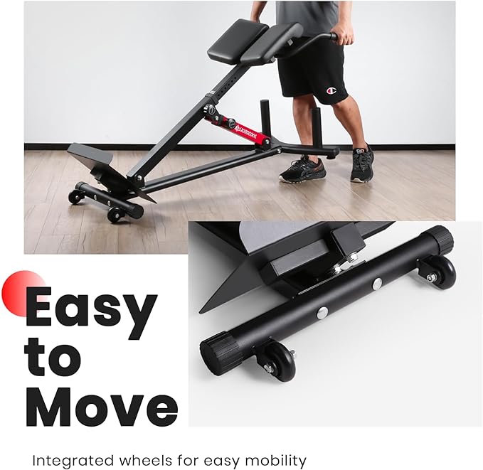 LIONSCOOL Heavy-Duty Adjustable Roman Chair - Back Extension Bench with Multiple Adjustment Functions- Hyperextension Bench Perfect for Home Gym-StrideForce Fitness