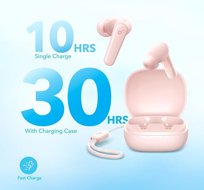 Soundcore by Anker P20i True Wireless Earbuds, 10mm Drivers with Big Bass, Bluetooth 5.3, 30H Playtime, Water-Resistant, 2 Mics for AI Clear Calls, 22 Preset EQs, Customization via App-StrideForce Fitness