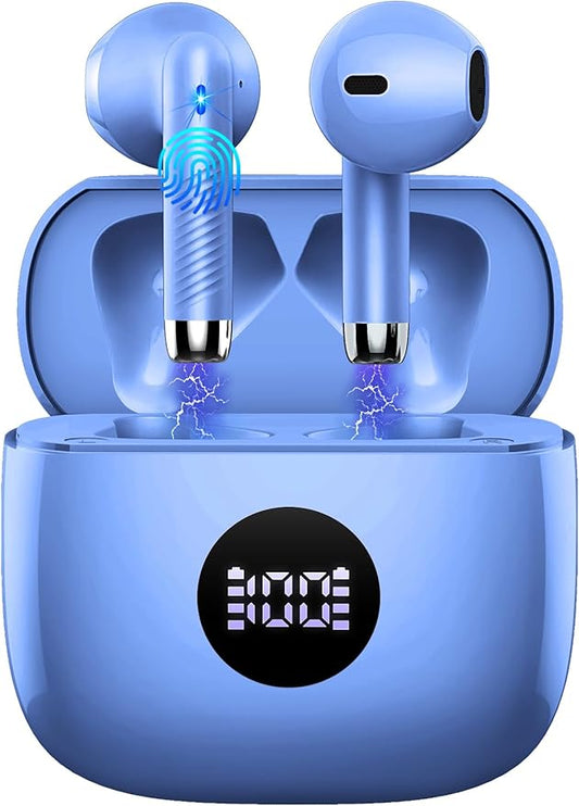 Wireless Earbuds, Bluetooth 5.3 Ear Buds LED Power Display Headphones Bass Stereo, Bluetooth Earbuds in-Ear Noise Cancelling Mic, 40H Playback Mini Case IP7 Waterproof Sports Earphones for Android iOS-StrideForce Fitness