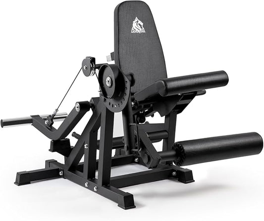 LIONSCOOL Leg Extension and Curl Machine V4.0, 1100lbs Capacity Adjustable Seated Leg Extension, Lying Leg Curl Bench, Cable Operated 2” Plate Loadable Lower Body Exercise Equipment for Home Gym-StrideForce Fitness