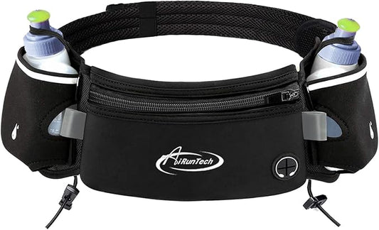 AiRunTech Hydration Running Belt with Water Bottle, Running Fanny Pack for Phone and Wallet Holder, Running Bag Runners Essentials Accessories Marathon Triathlon Walking Jogging Gear Gift-StrideForce Fitness