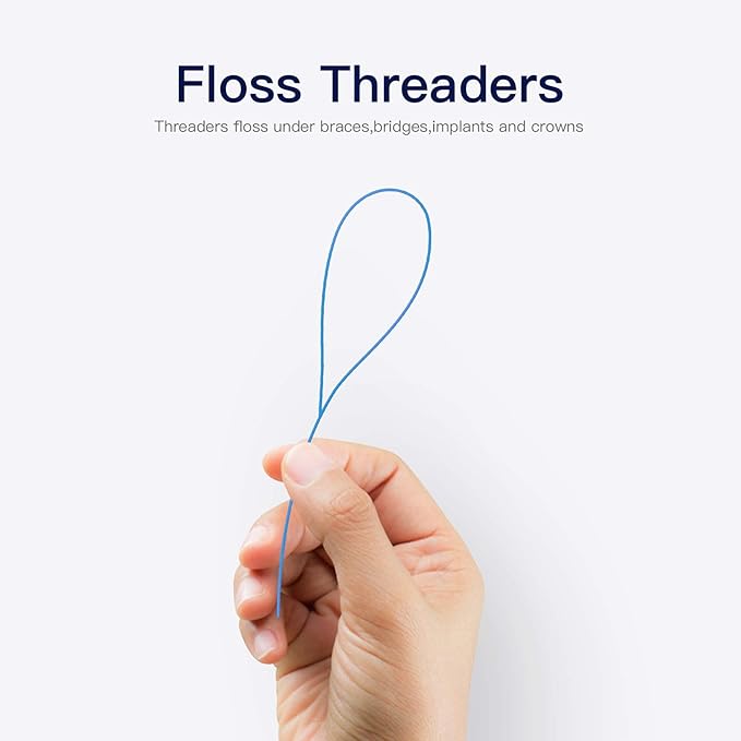 Floss Threaders for Braces, Bridges, and Implants 400 Count (Pack of 8)