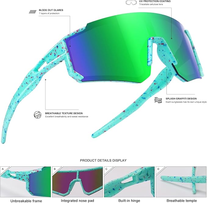 Youth Baseball Sunglasses Kids Sports Sunglasses for Boys Girls Softball Cycling Glasses UV400 Protection-StrideForce Fitness