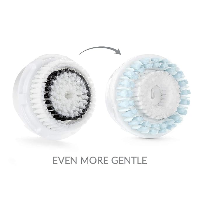 NEW Sensitive Replacement Facial Cleansing Brush Head for Clarisonic Mia 1, Mia 2, Mia Fit, Alpha Fit, Smart Profile Uplift, 2 Count