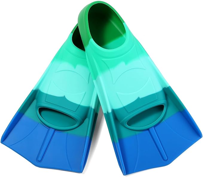 Kids Swim Fins,Short Kids Fins Youth Swimming Flippers for Lap Swimming Training for Children Girls Boys Beginners-StrideForce Fitness