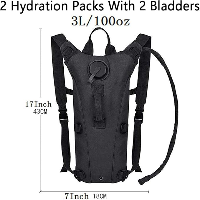 ATBP Tactical Water Hydration Pack Military 3L Water Bladder Carrier Backpack Leakproof for Running Jogging Cycling Hiking-StrideForce Fitness