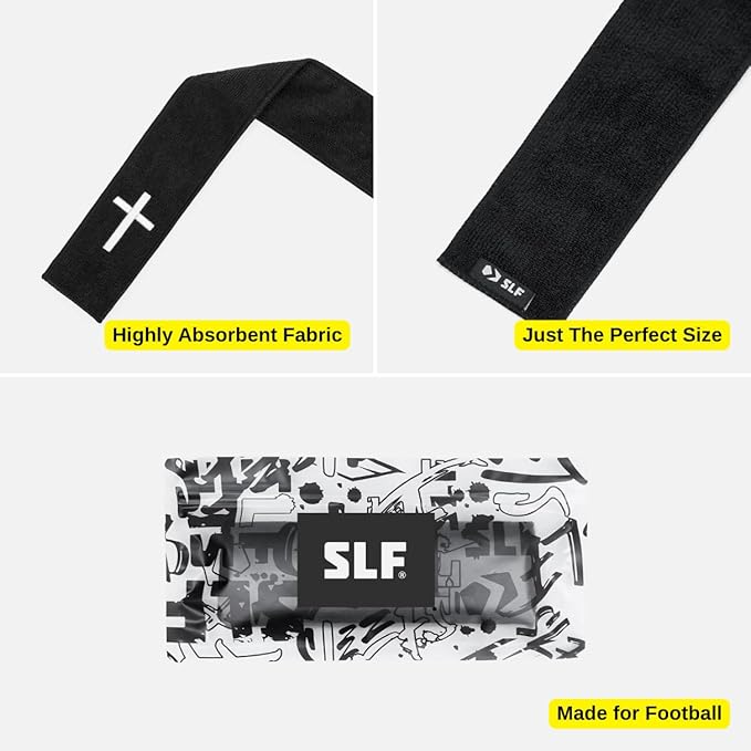 SLEEFS Faith Cross Black Thin Football Towel-StrideForce Fitness