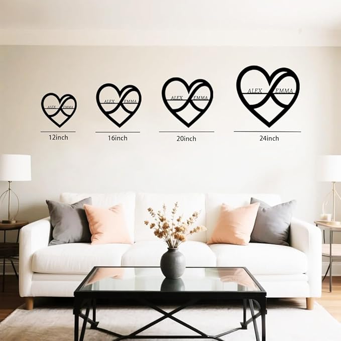 Personalized Wedding Metal Name Sign | Custom Wall Art Gifts for Couples | Custom Metal Signs |Engagement Gift | Anniversary Wedding Date Sign | Bedroom Decor for Couples-StrideForce Fitness