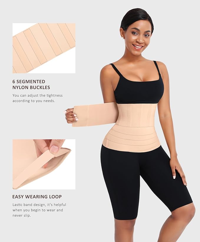 FeelinGirl Waist Trainer for Women Trimmer Belt Waist Cincher Tummy Wrap Plus Size Snatch Me Up Bandage Body Shaper-StrideForce Fitness