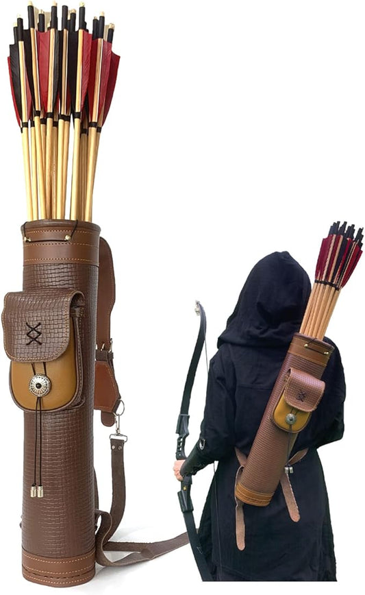 Arrow Quiver or Rustic Leather Quiver - Back Quiver for Arrows and Crossbow Quiver - Bow Quiver and Quiver for Compound Bow - Traditional Arrow Holder-StrideForce Fitness
