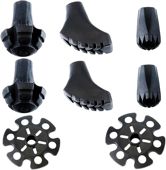 Replacement Rubber Tips Set for Trekking Pole Walking Hiking Sticks Tips Protectors-StrideForce Fitness