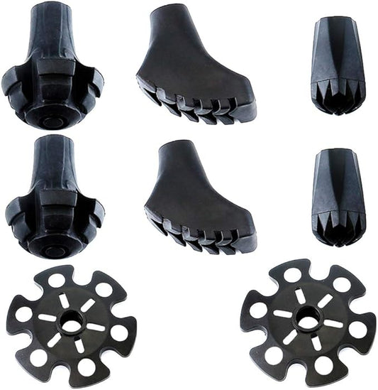 Replacement Rubber Tips Set for Trekking Pole Walking Hiking Sticks Tips Protectors-StrideForce Fitness