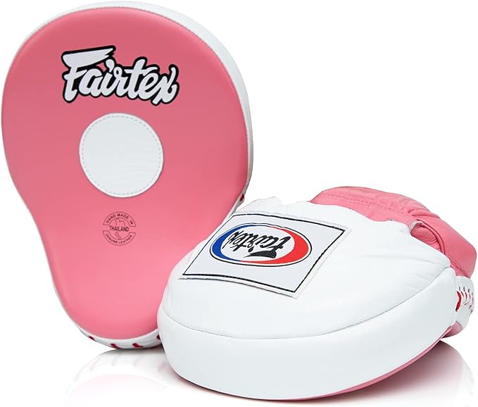 Fairtex FMV9 Contoured Focus Mitts |Striking Accuracy & Protection for Boxing, Muay Thai, Kickboxing |Ergonomic Design, Soft Padding, Secure Fit Leather-StrideForce Fitness