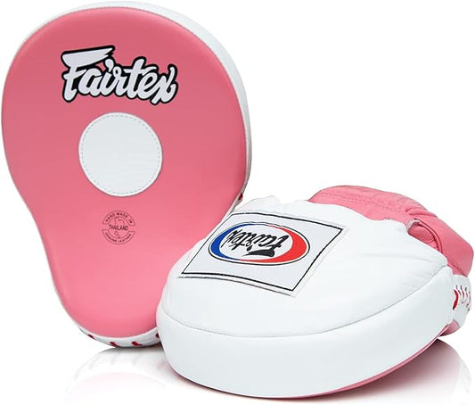Fairtex FMV9 Contoured Focus Mitts |Striking Accuracy & Protection for Boxing, Muay Thai, Kickboxing |Ergonomic Design, Soft Padding, Secure Fit Leather-StrideForce Fitness