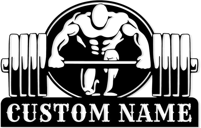 Customized Metal Gym Name Sign, Personalized Sports Room Wall Art,Metal Gym Sign,Unique Fitness Wall Sign, Gym Lovers Unique Gift, Gym Wall Art,Training Center Sign (Style-14)-StrideForce Fitness