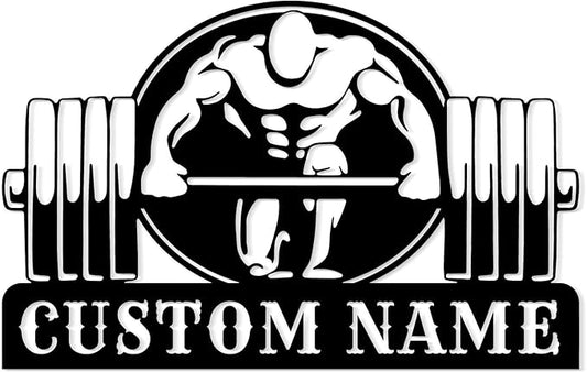 Customized Metal Gym Name Sign, Personalized Sports Room Wall Art,Metal Gym Sign,Unique Fitness Wall Sign, Gym Lovers Unique Gift, Gym Wall Art,Training Center Sign (Style-14)-StrideForce Fitness
