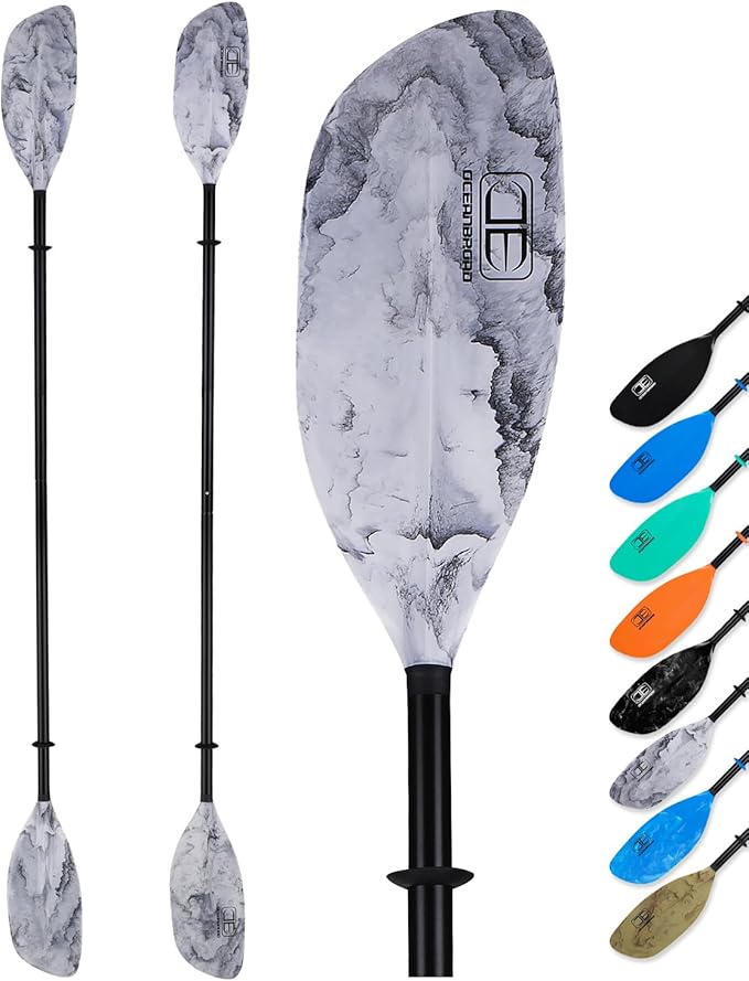 OCEANBROAD Kayak Paddle 86in/218cm, 90.5in/230cm Alloy Shaft 2-Piece Floatable Kayak Oar for Kayaking Canoeing Boating-StrideForce Fitness