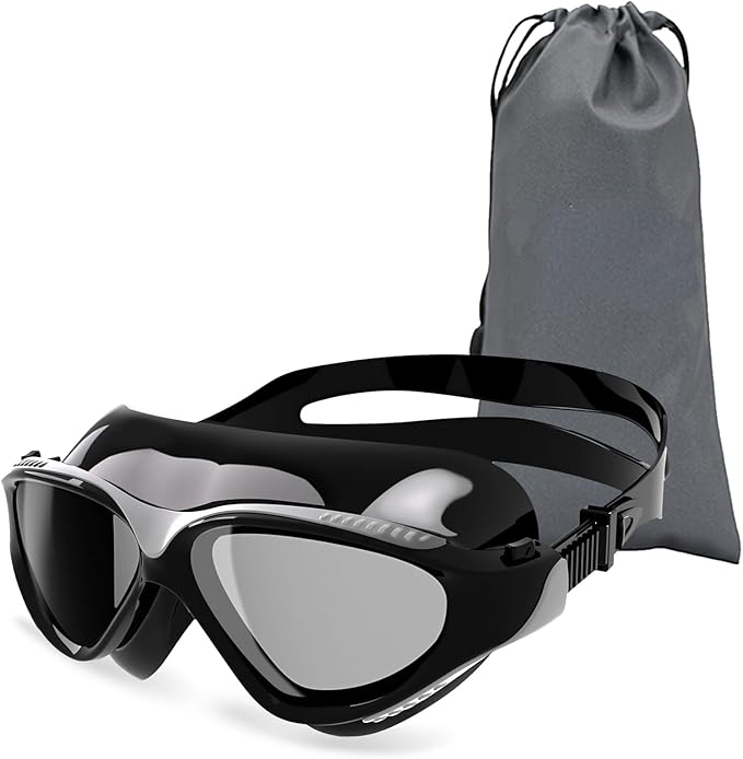 180°Panoramic Swim Goggles Adult, Ultra-Comfort Liquid Silicone Anti-Fog/UV Pool & Outdoor Women Men Youth-StrideForce Fitness