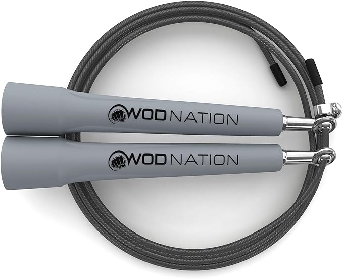 WOD Nation Adjustable Speed Jump Rope For Men, Women & Children - Blazing Fast Fitness Skipping Rope Perfect for Boxing, MMA, Endurance-StrideForce Fitness
