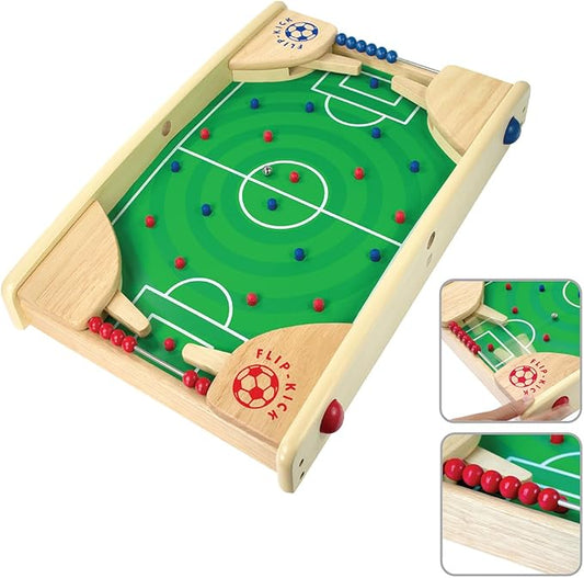 Flipkick: Wooden Tabletop Football/Soccer Pinball Games, Indoor Portable Sport Table Board for Kids and Family-StrideForce Fitness