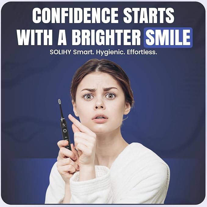 Electric Toothbrush with 8 Soft Bristle Heads for Adults, Pressure Sensor, 5 Modes with 2 Minutes Build in Smart Timer, Rechargeable Travel Toothbrush with Brush Hold and Tongue Scrapper