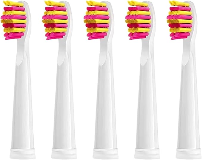 Replaceable Brush Heads Bristle Refill ，Compatibility for Seago/Fairywill Electric Toothbrush FW/SG 507/508/515/551/917/959(Red 5)