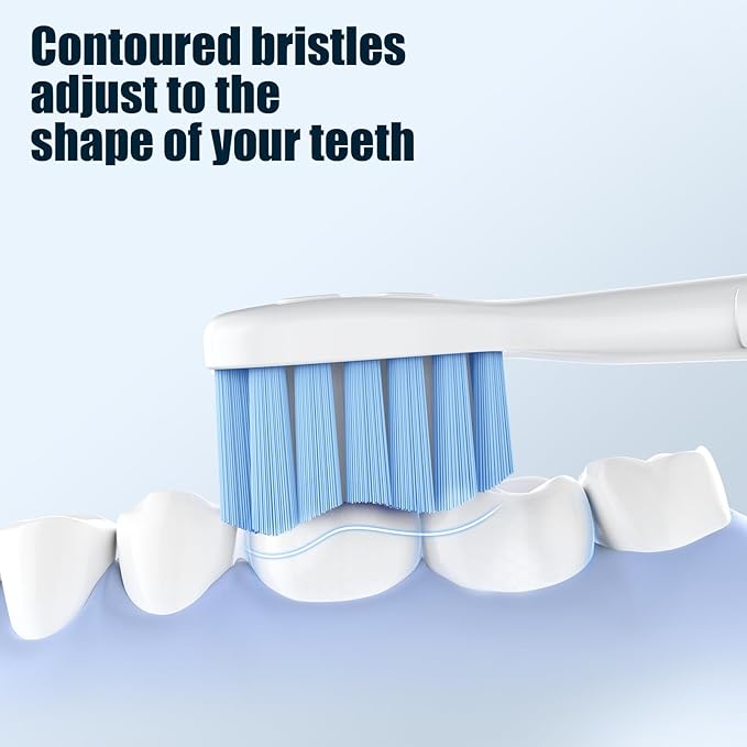 Toptheway Extra Soft Replacement Toothbrush Heads for Sensitive Teeth Compatible with Philips Sonicare Optimal Gum Care 4100 5100 and More Click-on Toothbrush Handles, 4 Pack