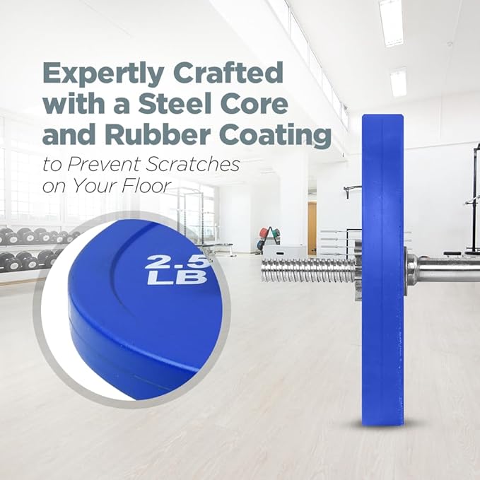 LoGest Olympic Change Weight Plates Set - For Weightlifting, Powerlifting or Gymnastics - 8-Piece Set Fractional Weight Plates - 0.5LB 1.25LB 2.5LB 5LB Pair Cross Training Bumper-StrideForce Fitness