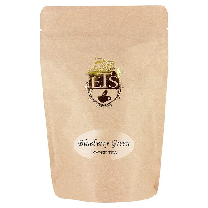 Blueberry Green Tea Pouches for Loose Tea - 4oz | Aromatic Gunpowder Green Tea | Sri Lanka Uva Region | Sweet Tart Berry Flavor | Iced or Hot Tea | Natural Fruity Finish-StrideForce Fitness