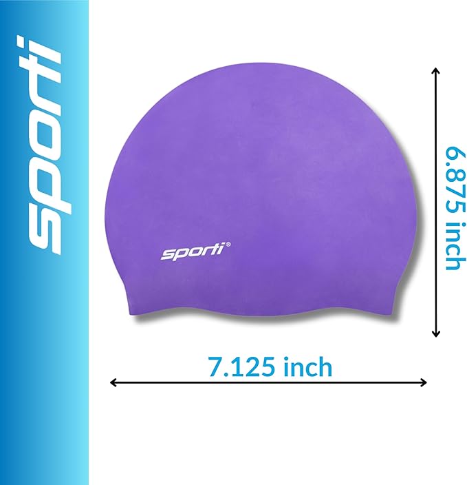 Sporti Silicone Swim Cap for Kids, Unisex Youth Swimming Cap, Protection Bathing Caps for Your Children, Aged 2-10-StrideForce Fitness