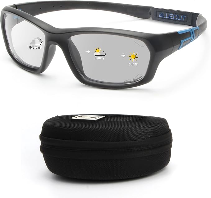 BLUE CUT Sports Protection Goggles, Photochromic Lenses Safety Glasses for Basketball, Pickleball Indoor Outdoor Sports-StrideForce Fitness