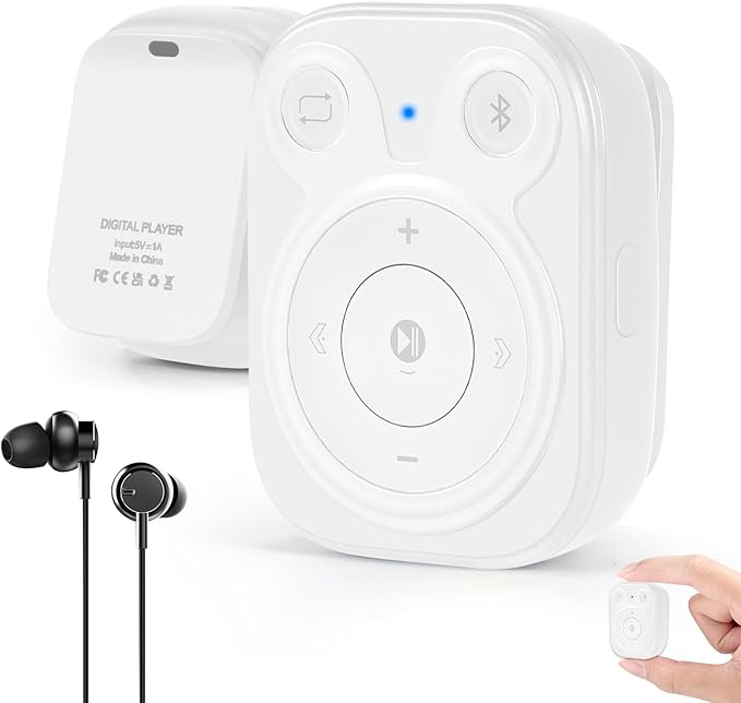 64GB Clip MP3 Player: Upgraded Bluetooth 5.3, Earphones Included, 15 Hours Battery Mini Music Player, 1000+ Songs Storage, No Phone Needed, Portable Music Players-StrideForce Fitness