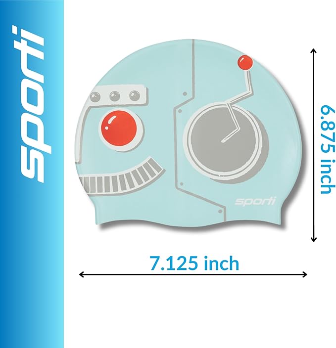 Sporti Silicone Swim Cap for Kids, Unisex Youth Swimming Cap, Protection Bathing Caps for Your Children, Aged 2-10-StrideForce Fitness