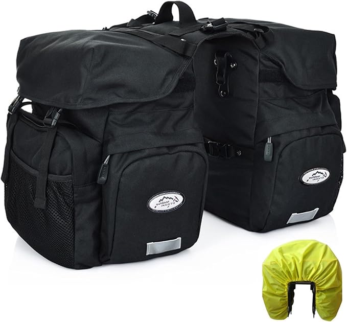 ZTZ Bike Bags for Bicycles Rear Rack, Waterproof Rear Bike Rack Bag with Rain Cover and Reflective Trim-StrideForce Fitness