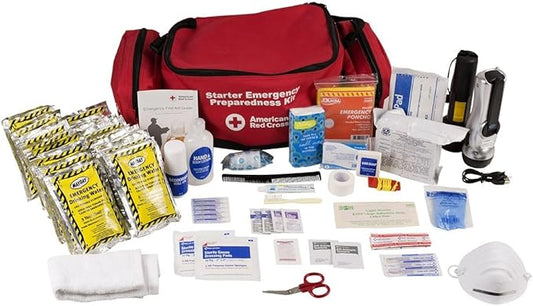 Officially Licensed Product, First Aid Concepts Basic Emergency Preparedness Starter Kit, 12 Hour Survival Supplies for 1 Person, Water, Phone Charger, Blanket, Food-StrideForce Fitness